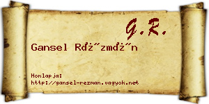 Gansel Rézmán névjegykártya